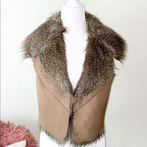 Vegan Suede Faux Fur Vest